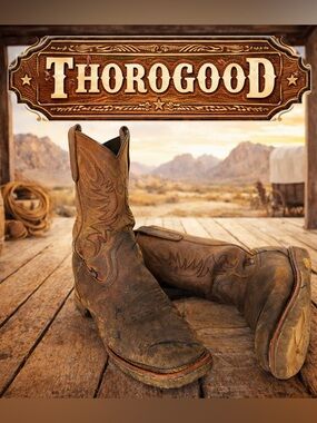 Thorogood Men's 12 EE Distressed Brown Square Toe Cowboy Work Boots USA Made